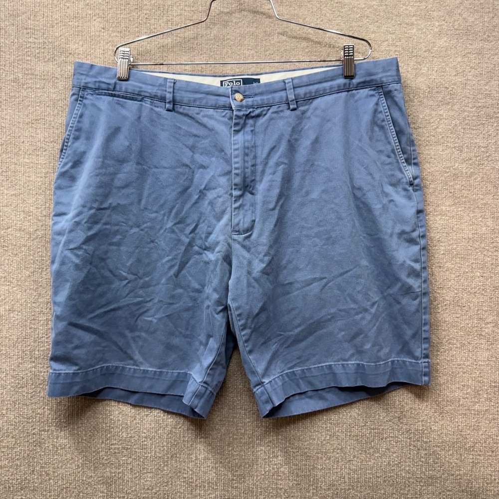 Polo Ralph Lauren Prospect Shorts Mens 40 Blue Classic Chino‎ Cotton Flat Front